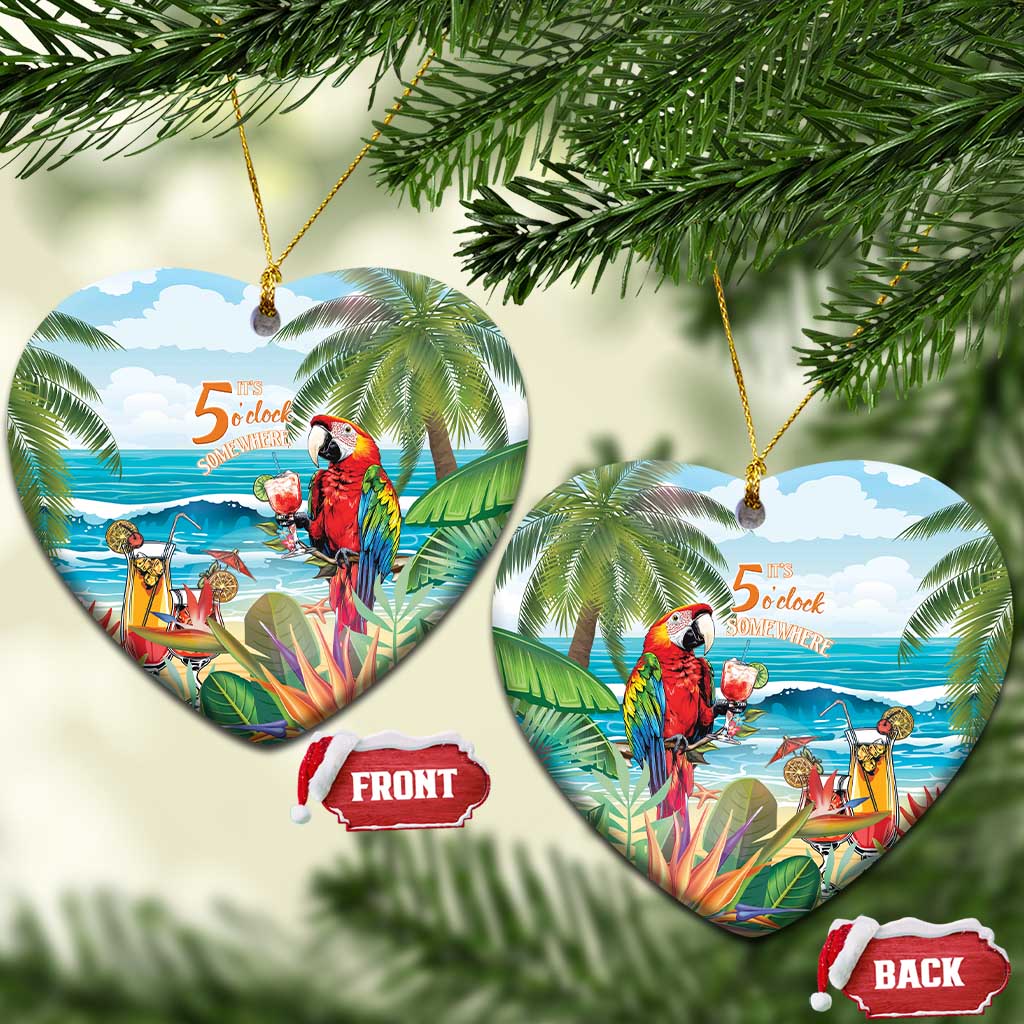 Aloha Hawaii Christmas Ceramic Ornament It's 5 o'clock Somewhere LT7 - Wonder Print Shop