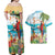 Aloha Hawaii Christmas Couples Matching Off Shoulder Maxi Dress and Hawaiian Shirt It's 5 o'clock Somewhere LT7 - Wonder Print Shop