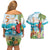 Aloha Hawaii Christmas Couples Matching Off Shoulder Short Dress and Hawaiian Shirt It's 5 o'clock Somewhere LT7 - Wonder Print Shop