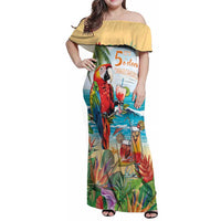 Aloha Hawaii Christmas Family Matching Off Shoulder Maxi Dress and Hawaiian Shirt It's 5 o'clock Somewhere LT7 - Wonder Print Shop