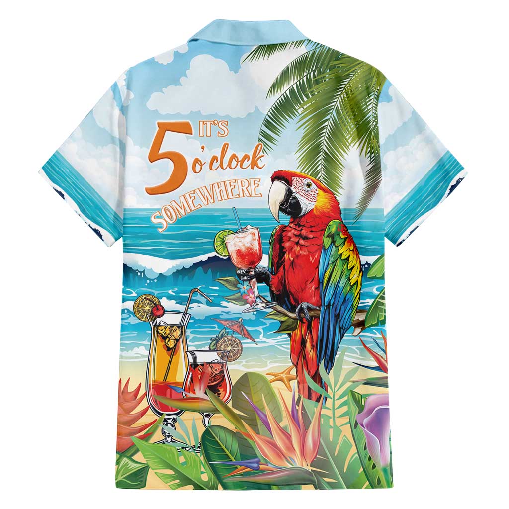 Aloha Hawaii Christmas Family Matching Off Shoulder Short Dress and Hawaiian Shirt It's 5 o'clock Somewhere LT7 - Wonder Print Shop