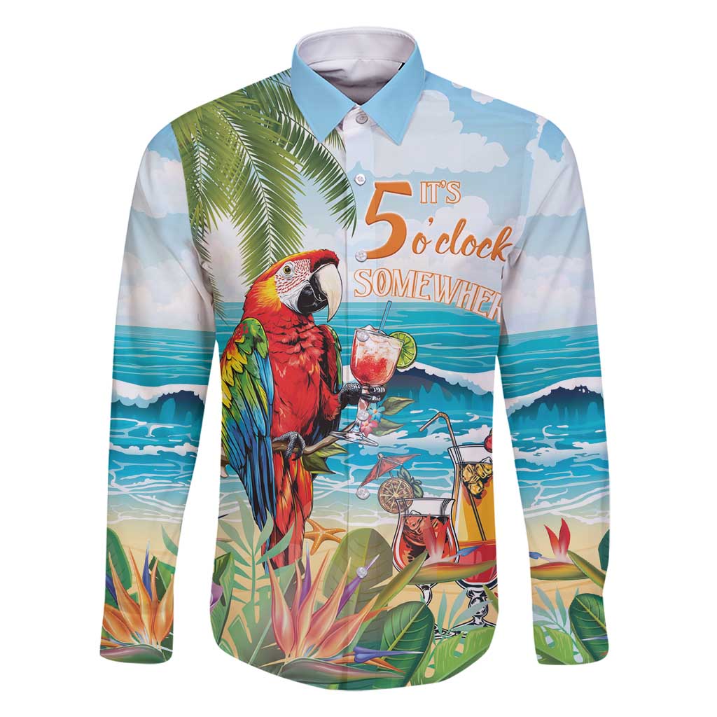 Aloha Hawaii Christmas Family Matching Off Shoulder Short Dress and Hawaiian Shirt It's 5 o'clock Somewhere LT7 - Wonder Print Shop