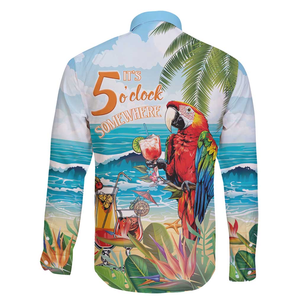Aloha Hawaii Christmas Family Matching Off Shoulder Short Dress and Hawaiian Shirt It's 5 o'clock Somewhere LT7 - Wonder Print Shop