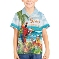 Aloha Hawaii Christmas Family Matching Off Shoulder Short Dress and Hawaiian Shirt It's 5 o'clock Somewhere LT7 - Wonder Print Shop