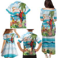 Aloha Hawaii Christmas Family Matching Puletasi and Hawaiian Shirt It's 5 o'clock Somewhere - Wonder Print Shop