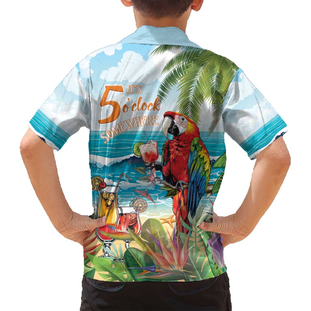 Aloha Hawaii Christmas Family Matching Summer Maxi Dress and Hawaiian Shirt It's 5 o'clock Somewhere - Wonder Print Shop