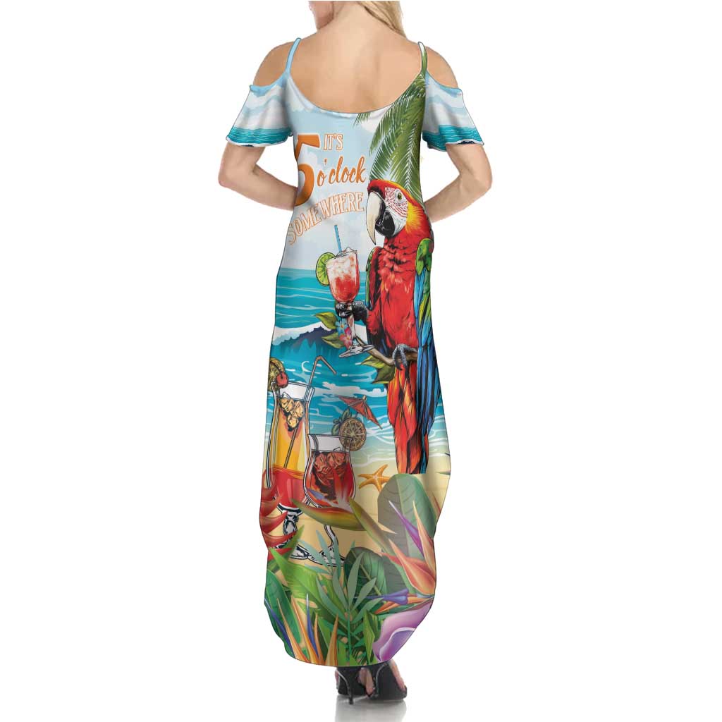 Aloha Hawaii Christmas Family Matching Summer Maxi Dress and Hawaiian Shirt It's 5 o'clock Somewhere - Wonder Print Shop