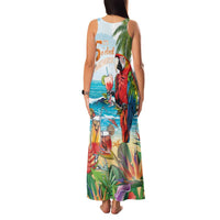 Aloha Hawaii Christmas Family Matching Tank Maxi Dress and Hawaiian Shirt It's 5 o'clock Somewhere - Wonder Print Shop
