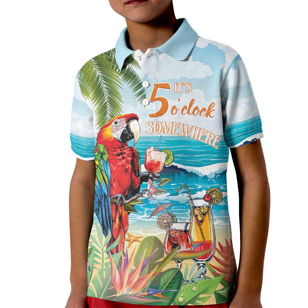Aloha Hawaii Christmas Kid Polo Shirt It's 5 o'clock Somewhere - Wonder Print Shop