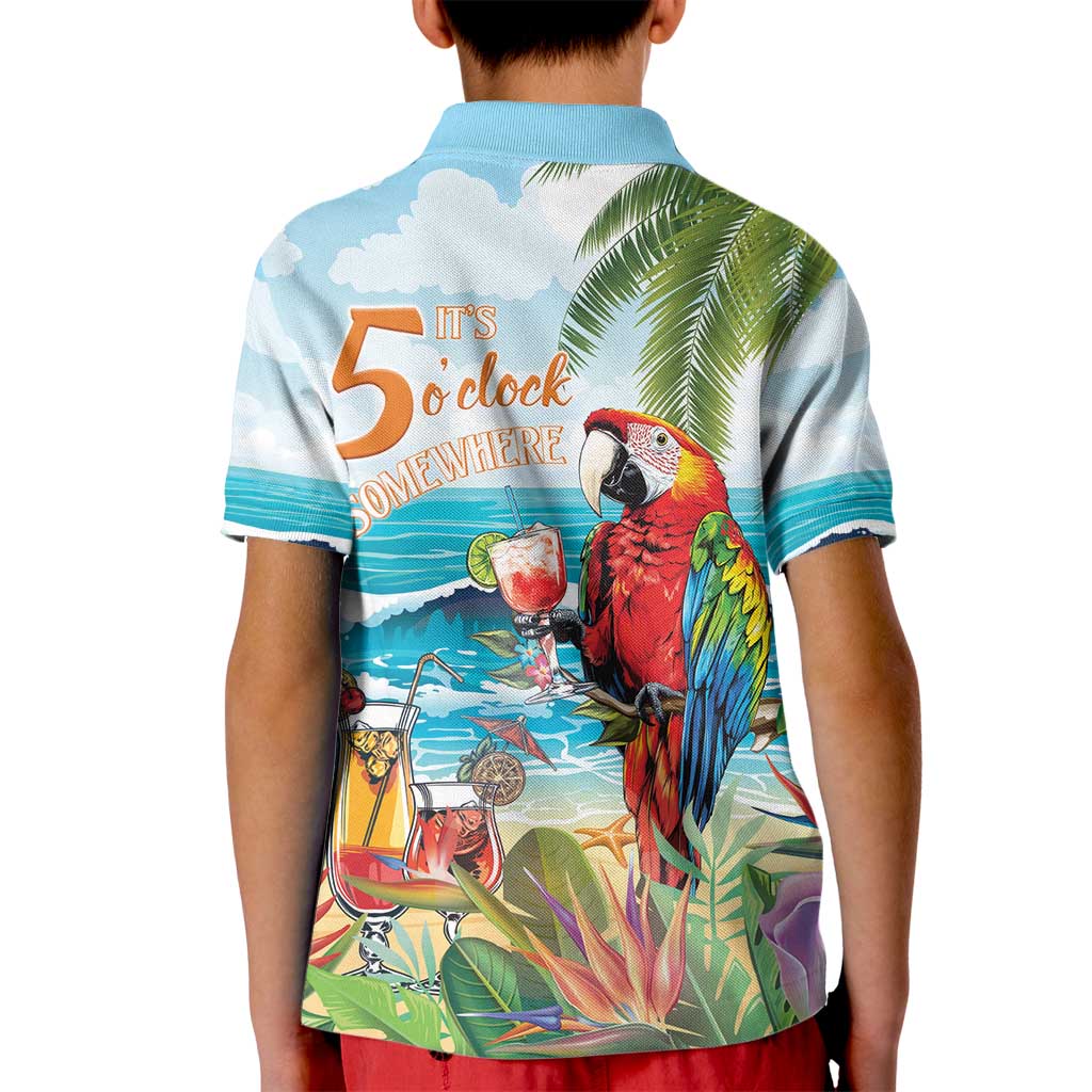 Aloha Hawaii Christmas Kid Polo Shirt It's 5 o'clock Somewhere - Wonder Print Shop