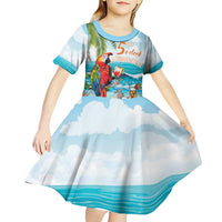 Aloha Hawaii Christmas Kid Short Sleeve Dress It's 5 o'clock Somewhere - Wonder Print Shop