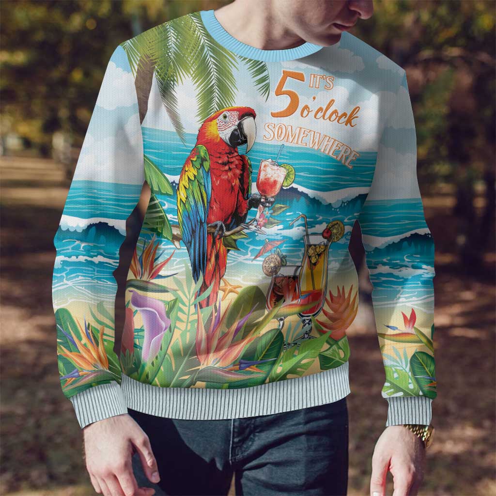 Aloha Hawaii Christmas Ugly Christmas Sweater It's 5 o'clock Somewhere - Wonder Print Shop