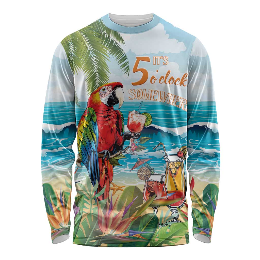Aloha Hawaii Christmas Long Sleeve Shirt It's 5 o'clock Somewhere - Wonder Print Shop