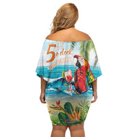 Aloha Hawaii Christmas Off Shoulder Short Dress It's 5 o'clock Somewhere - Wonder Print Shop