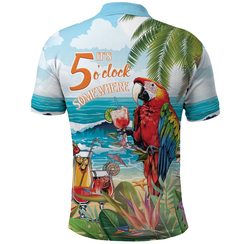 Aloha Hawaii Christmas Polo Shirt It's 5 o'clock Somewhere - Wonder Print Shop