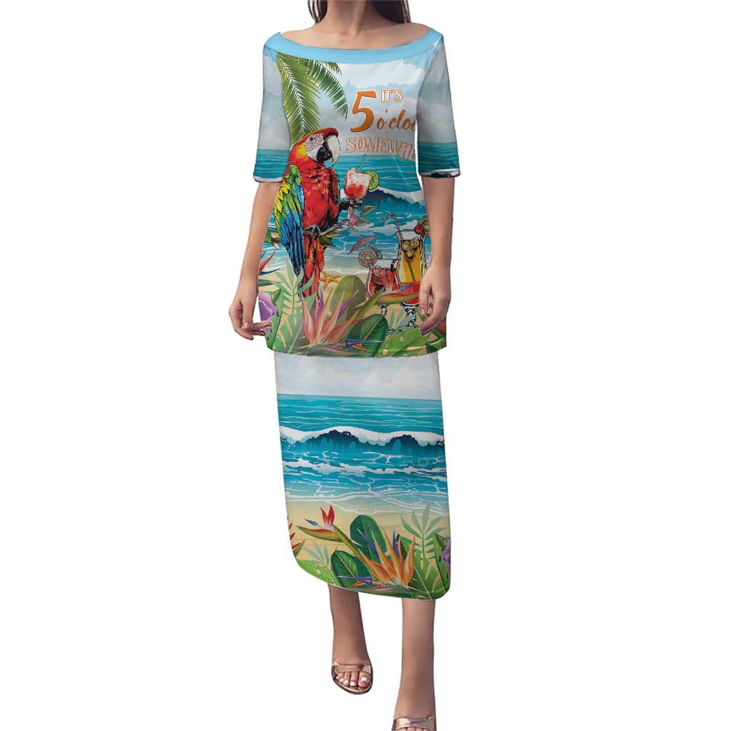 Aloha Hawaii Christmas Puletasi It's 5 o'clock Somewhere - Wonder Print Shop