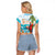 Aloha Hawaii Christmas Raglan Cropped T Shirt It's 5 o'clock Somewhere - Wonder Print Shop