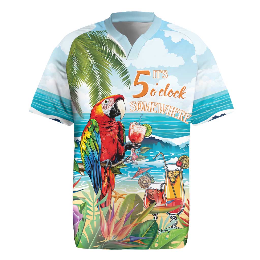 Aloha Hawaii Christmas Rugby Jersey It's 5 o'clock Somewhere - Wonder Print Shop