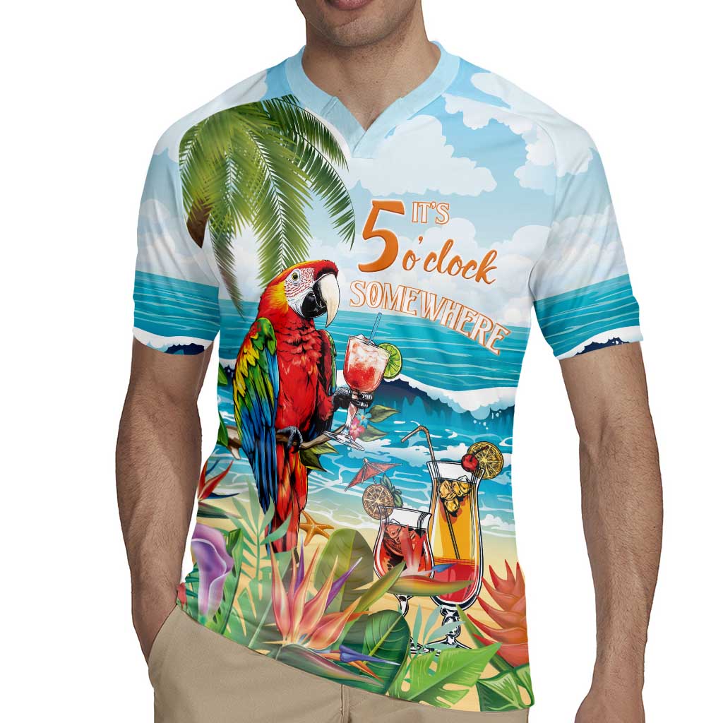 Aloha Hawaii Christmas Rugby Jersey It's 5 o'clock Somewhere - Wonder Print Shop