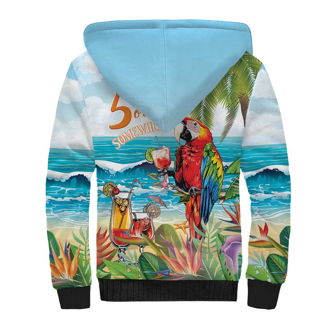 Aloha Hawaii Christmas Sherpa Hoodie It's 5 o'clock Somewhere - Wonder Print Shop
