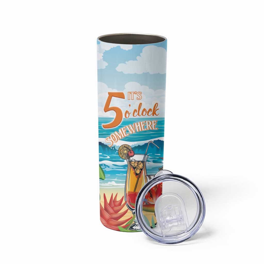 Aloha Hawaii Christmas Skinny Tumbler It's 5 o'clock Somewhere - Wonder Print Shop