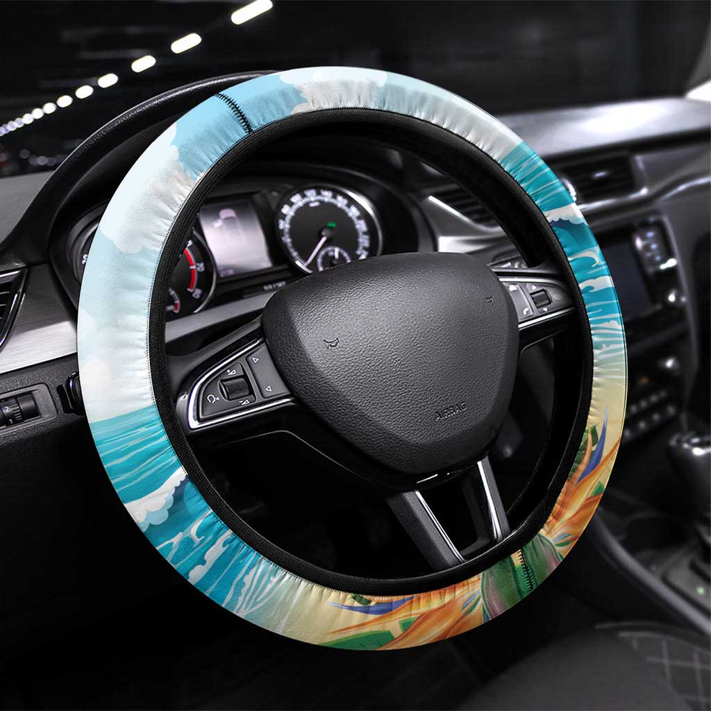 Aloha Hawaii Christmas Steering Wheel Cover It's 5 o'clock Somewhere - Wonder Print Shop