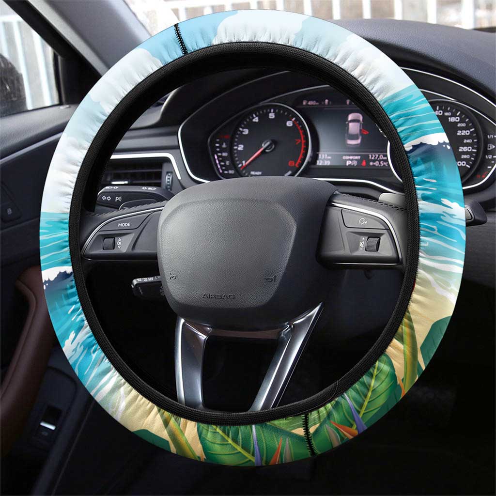Aloha Hawaii Christmas Steering Wheel Cover It's 5 o'clock Somewhere - Wonder Print Shop