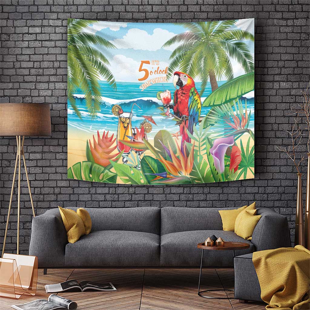 Aloha Hawaii Christmas Tapestry It's 5 o'clock Somewhere - Wonder Print Shop