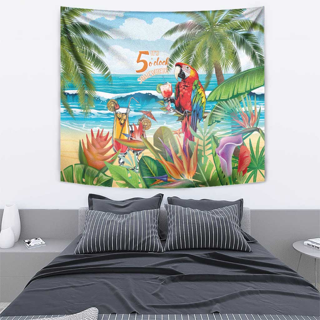 Aloha Hawaii Christmas Tapestry It's 5 o'clock Somewhere - Wonder Print Shop