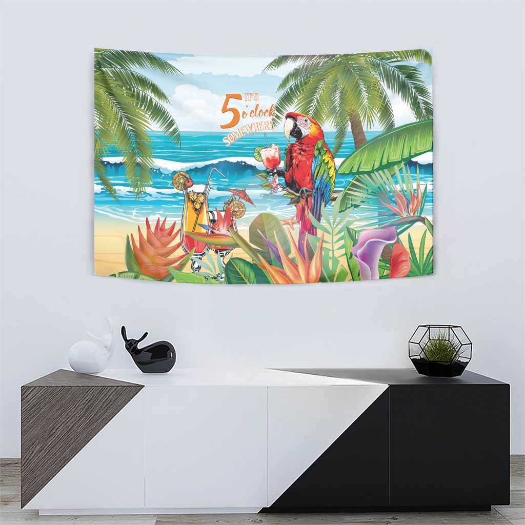 Aloha Hawaii Christmas Tapestry It's 5 o'clock Somewhere - Wonder Print Shop