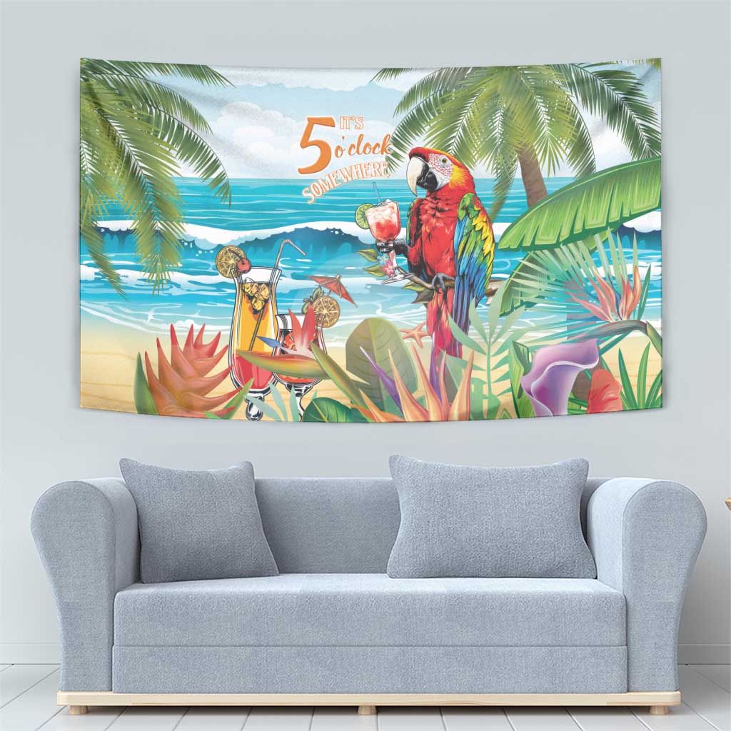 Aloha Hawaii Christmas Tapestry It's 5 o'clock Somewhere - Wonder Print Shop