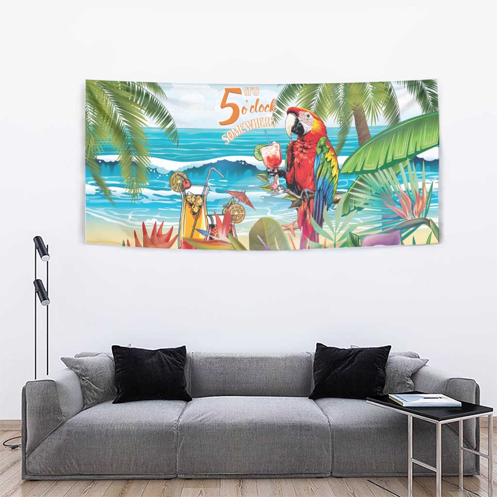 Aloha Hawaii Christmas Tapestry It's 5 o'clock Somewhere - Wonder Print Shop