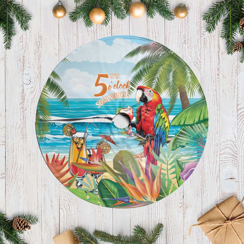 Aloha Hawaii Christmas Tree Skirt It's 5 o'clock Somewhere - Wonder Print Shop