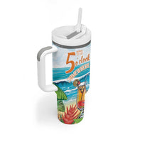 Aloha Hawaii Christmas Tumbler With Handle It's 5 o'clock Somewhere - Wonder Print Shop