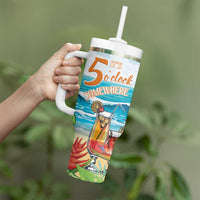 Aloha Hawaii Christmas Tumbler With Handle It's 5 o'clock Somewhere - Wonder Print Shop