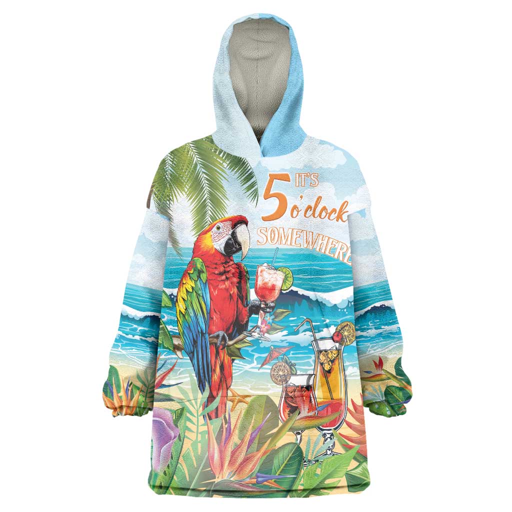 Aloha Hawaii Christmas Wearable Blanket Hoodie It's 5 o'clock Somewhere - Wonder Print Shop