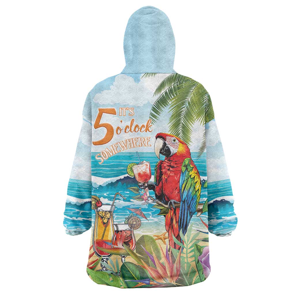Aloha Hawaii Christmas Wearable Blanket Hoodie It's 5 o'clock Somewhere - Wonder Print Shop