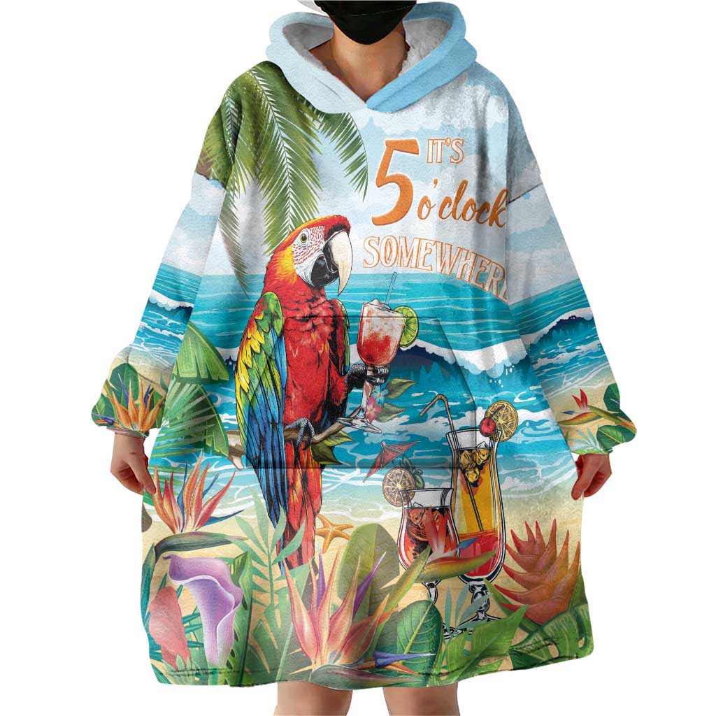 Aloha Hawaii Christmas Wearable Blanket Hoodie It's 5 o'clock Somewhere - Wonder Print Shop