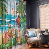 Aloha Hawaii Christmas Window Curtain It's 5 o'clock Somewhere - Wonder Print Shop