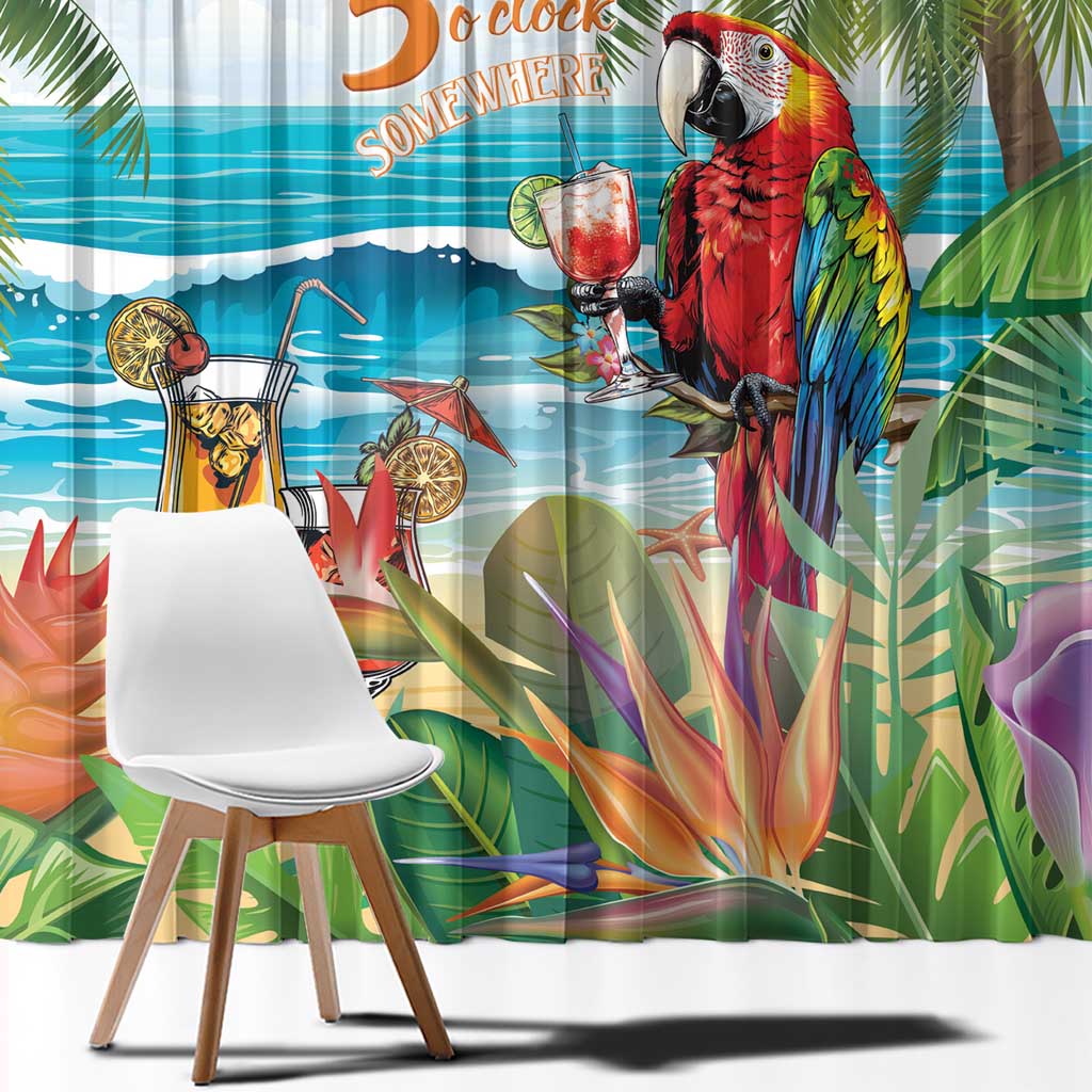 Aloha Hawaii Christmas Window Curtain It's 5 o'clock Somewhere - Wonder Print Shop