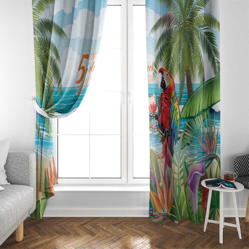 Aloha Hawaii Christmas Window Curtain It's 5 o'clock Somewhere - Wonder Print Shop