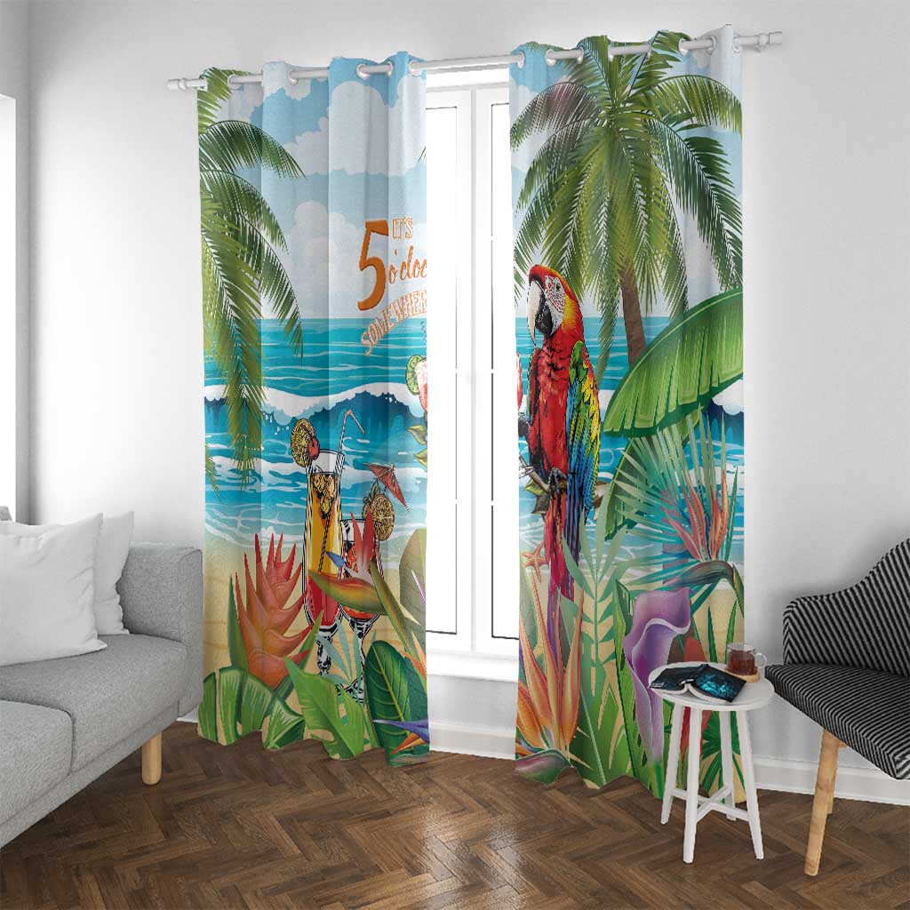 Aloha Hawaii Christmas Window Curtain It's 5 o'clock Somewhere - Wonder Print Shop