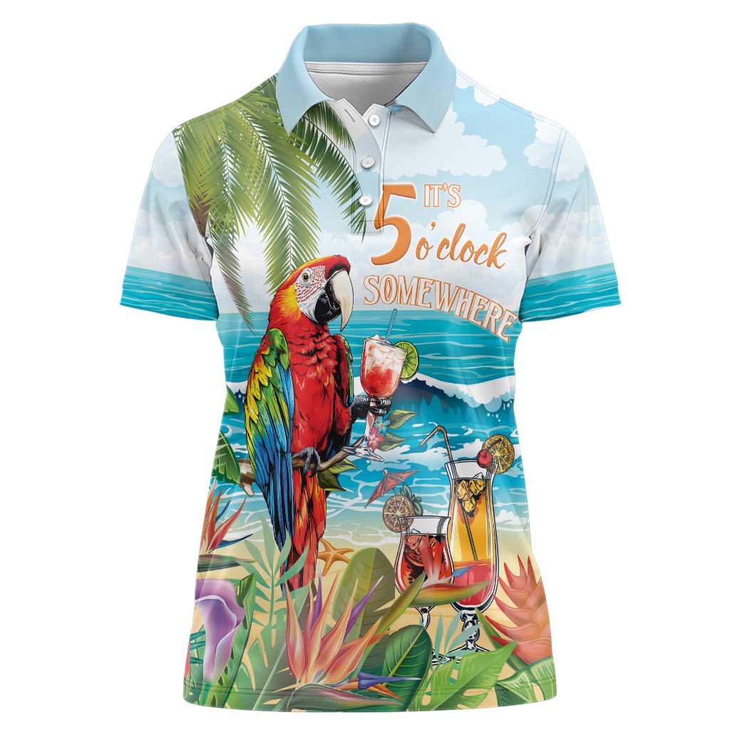 Aloha Hawaii Christmas Women Polo Shirt It's 5 o'clock Somewhere - Wonder Print Shop