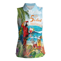 Aloha Hawaii Christmas Women Sleeveless Polo Shirt It's 5 o'clock Somewhere - Wonder Print Shop