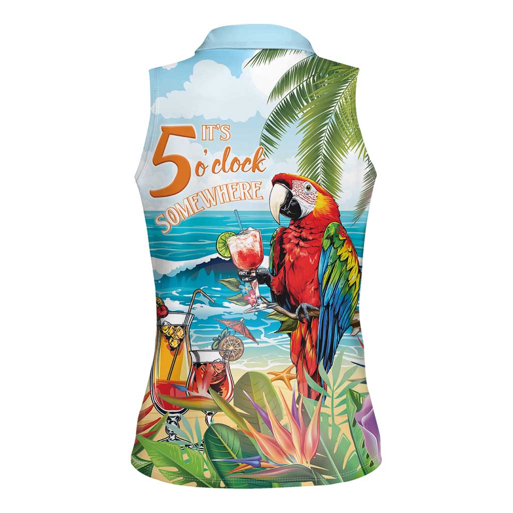 Aloha Hawaii Christmas Women Sleeveless Polo Shirt It's 5 o'clock Somewhere - Wonder Print Shop