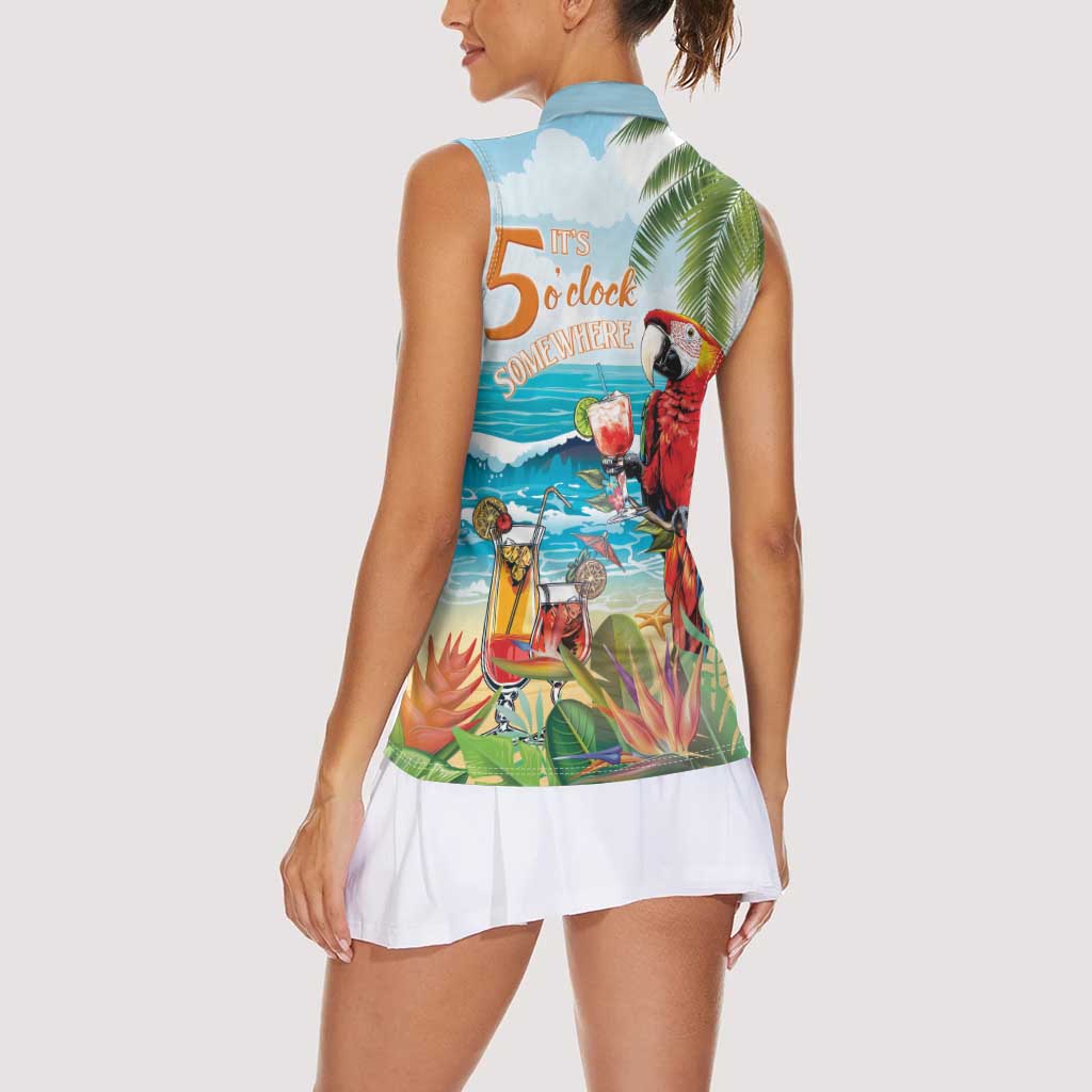 Aloha Hawaii Christmas Women Sleeveless Polo Shirt It's 5 o'clock Somewhere - Wonder Print Shop