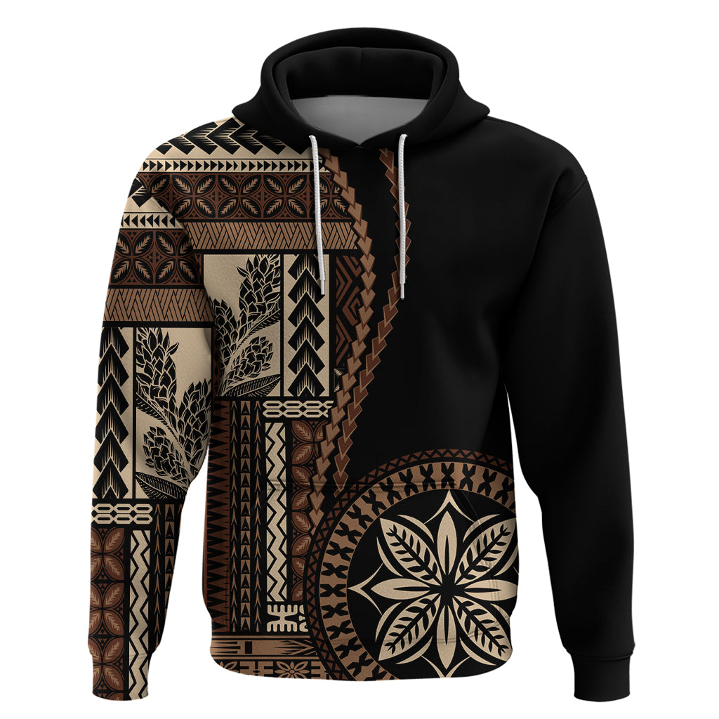 Samoa Siapo Motif Hoodie Classic Style - Black Ver02 - Wonder Print Shop