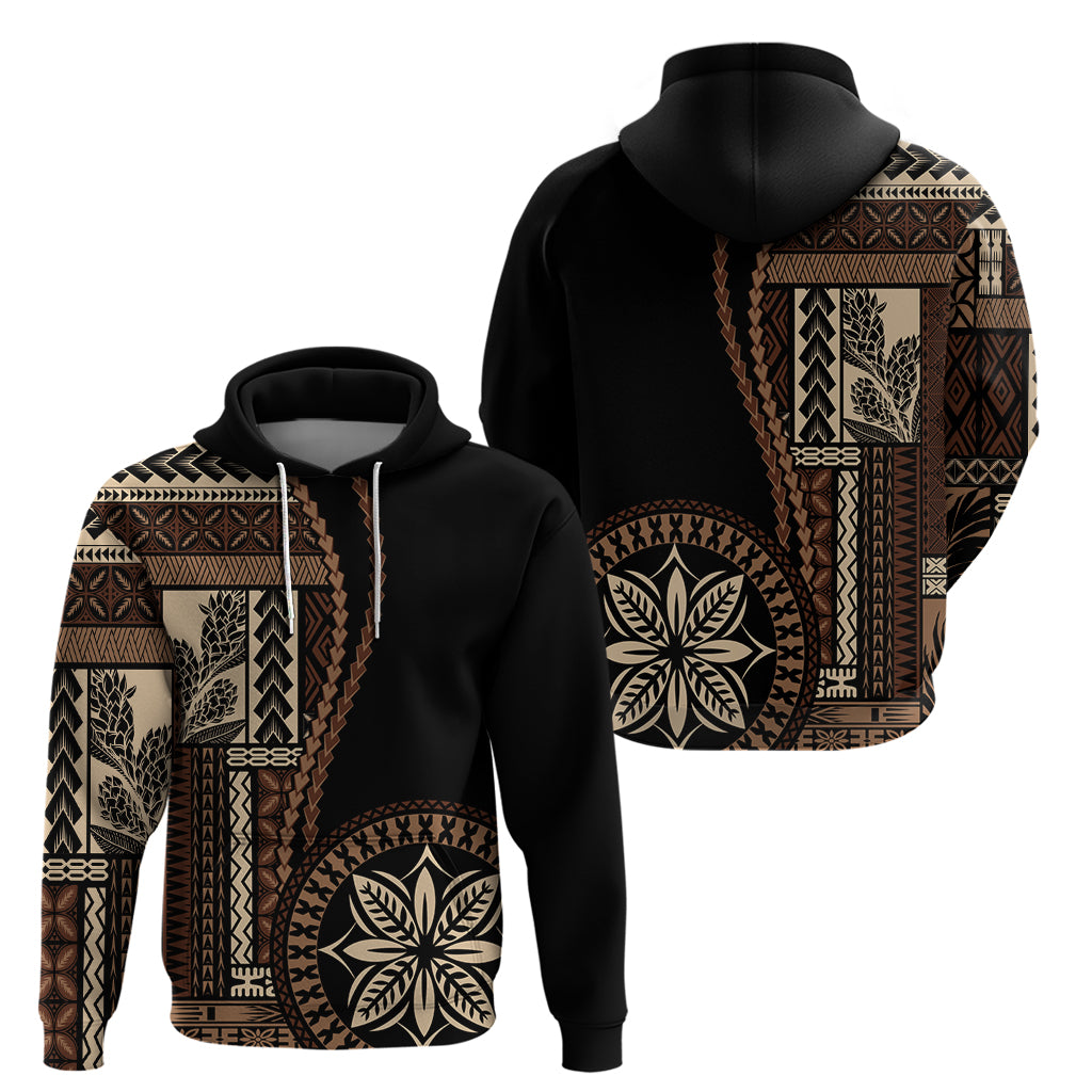 Samoa Siapo Motif Hoodie Classic Style - Black Ver02 - Wonder Print Shop