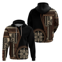 Samoa Siapo Motif Hoodie Classic Style - Black Ver02 - Wonder Print Shop