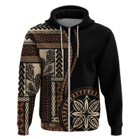 Samoa Siapo Motif Hoodie Classic Style - Black Ver02 - Wonder Print Shop